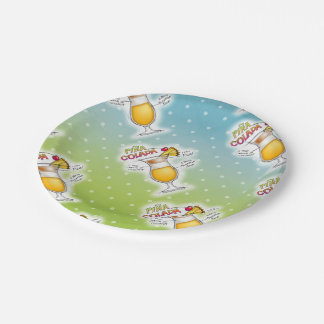 PAPER PLATES - PINA COLADA RECIPE COCKTAIL ART