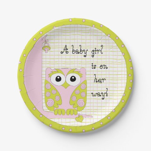 Paper Plates PinkGreen Owl