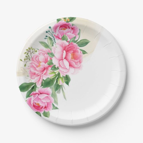 Paper Plates_Pink Peonies Paper Plates