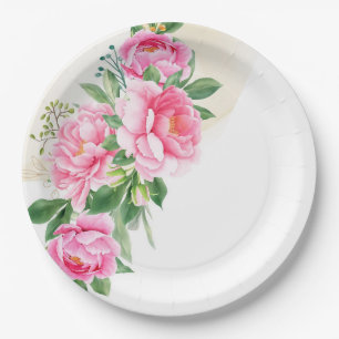 Paper Plates-Pink Peonies Plates