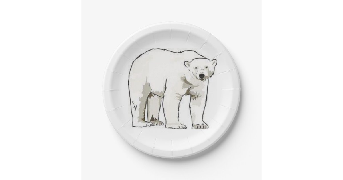 Paper plates Polar Bear | Zazzle