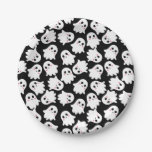 paper plates printed with cute kawaii ghosts