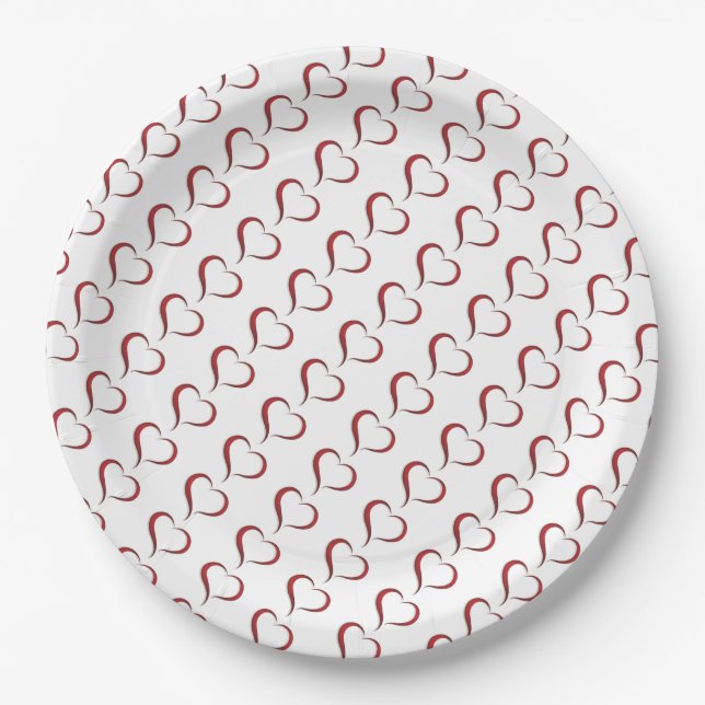 Paper Plates/Red Hearts Plates (Front)