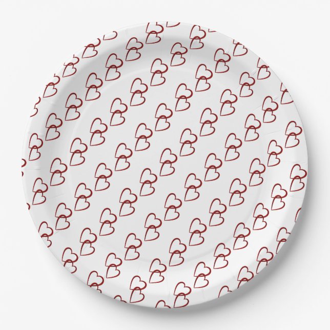 Paper Plates/Red Hearts Plates (Front)