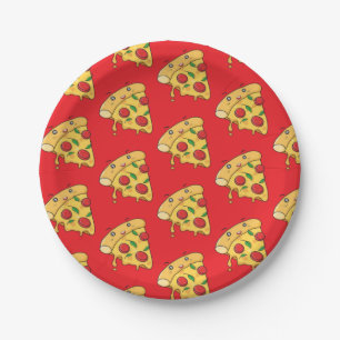 Paper Plates, Red Pizza Cheese Plates