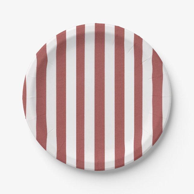 Paper Plates, Red & White Stripe  Plates (Front)