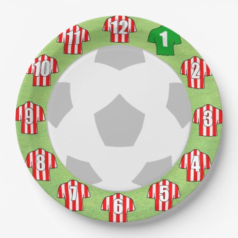 Paper Plates - Red &amp; White Striped Sport Shirts