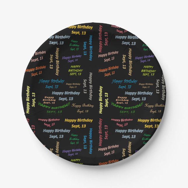 Paper Plates September, 13 Birthday (Front)