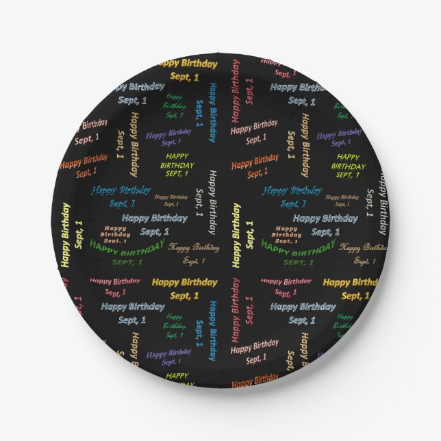 Paper Plates September, 1 Birthday (Front)