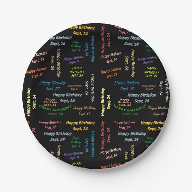 Paper Plates September, 24 Birthday (Front)