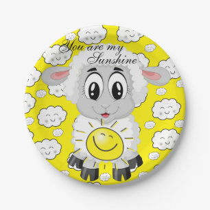 Paper Plates, Sheep Sun Clouds You are my Sunshine Plates