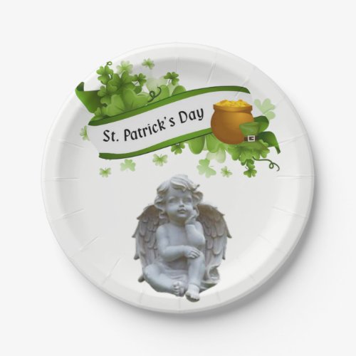 Paper plates St Patricks Day Angel