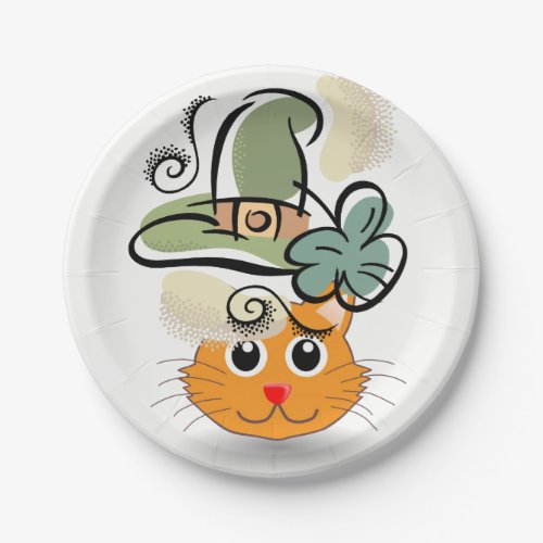 Paper plates St Patricks Day Cat