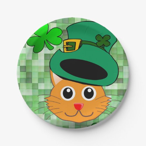 Paper plates St Patricks Day Cat