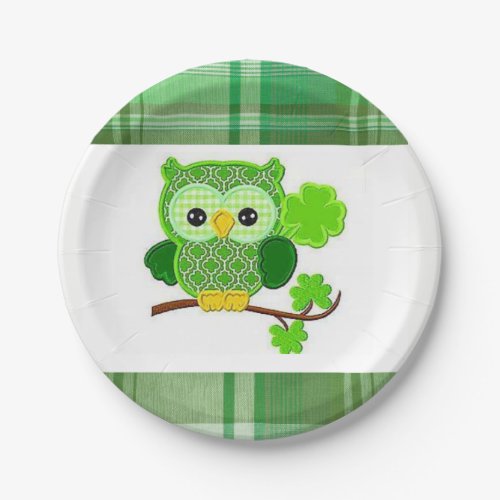 Paper plates St Patricks Day Owl