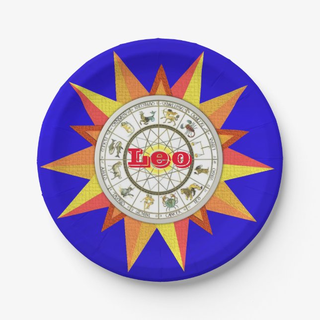 Paper Plates, Star Zodiac Sign Leo Paper Plates (Front)