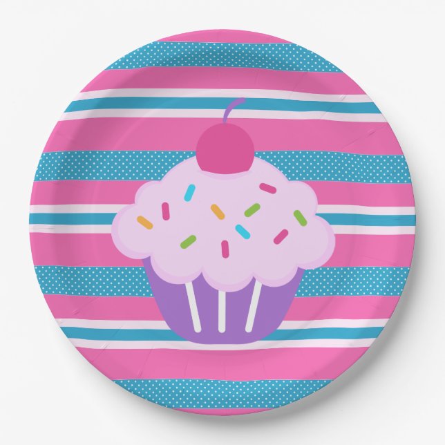Paper Plates/Stripes with Cupcake Plates (Front)