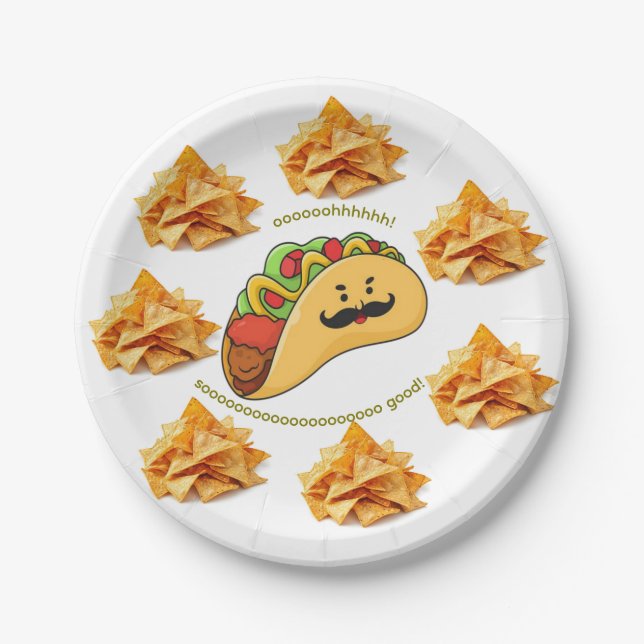 Paper Plates,  Tacos Tortilla Chips Plates (Front)