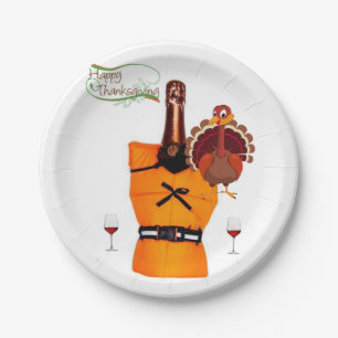 Paper plates Thanksgiving Wine