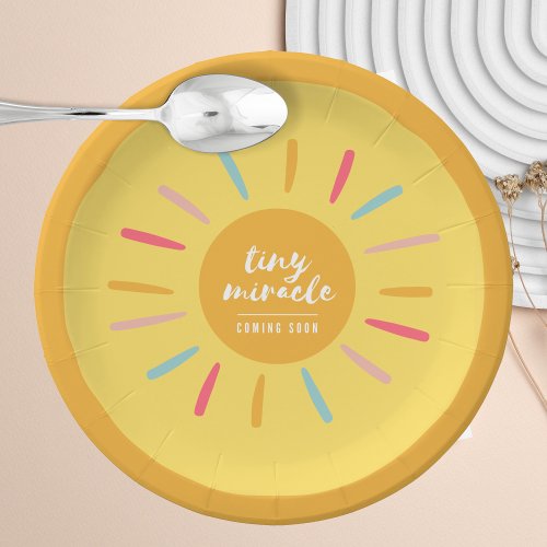 Paper Plates _ Tiny miracle Yellow Sun Baby Shower