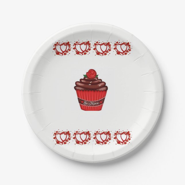 Paper plates Valentine's Day Cupcake (Front)