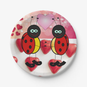 Paper plates Valentine's Day, Ladybug