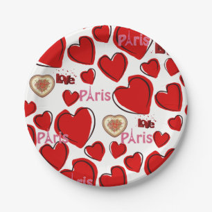 Paper plates Valentine's Day, Paris France