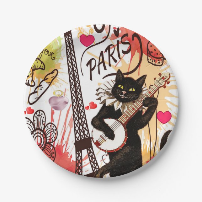 Paper plates Valentine's Day, Paris France (Front)