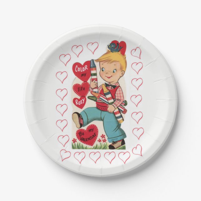 Paper plates Valentine's Day Vintage (Front)