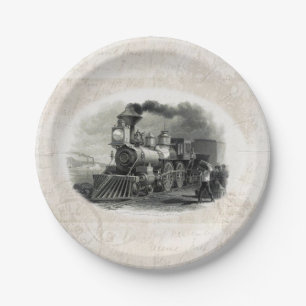 Paper Plates, Vintage Train Plates