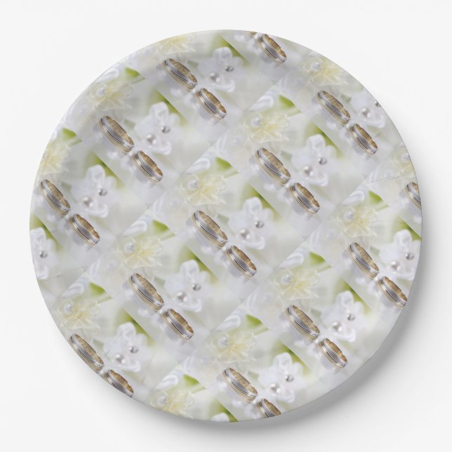 Paper Plates/Wedding Bands and Flowers Plates (Front)