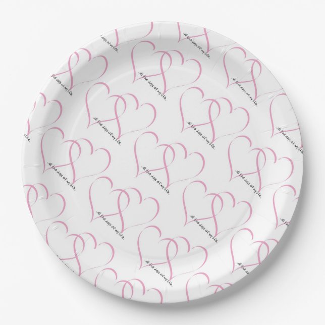 Paper Plates/Wedding Hearts with Quote Paper Plates (Front)