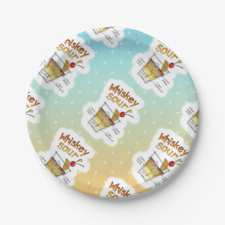 PAPER PLATES - WHISKEY SOUR RECIPE COCKTAIL ART