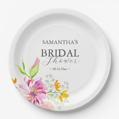 Paper Plates Wildflowers Bridal Shower