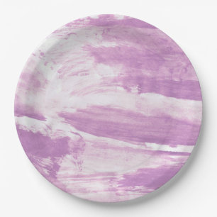 Paper Plates with Abstract Lavender Design