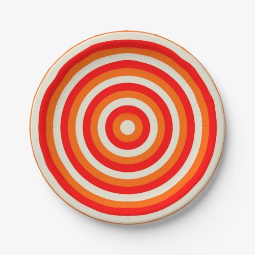 Paper Plates with Concentric Circles Design