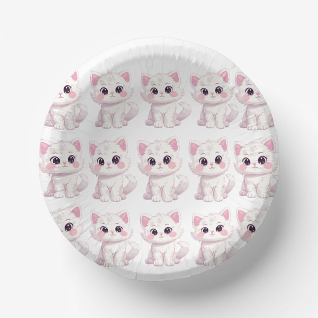 paper plates with kitty images bowls (Front)