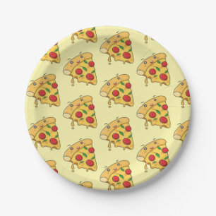 Paper Plates, Yellow Pizza Cheese Paper Plates