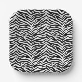 Paper Plates-Black Floral Paper Plates