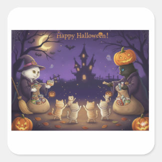 Paper&Pukku happy halloween! Square Sticker