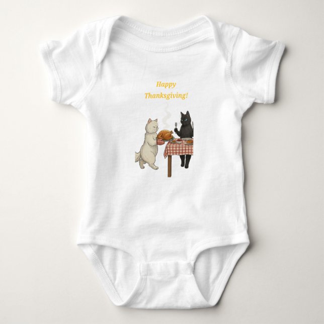 Paper&pukku happy Thanksgiving! Baby Bodysuit (Front)