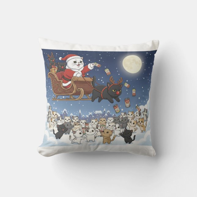 Paper&Pukku Merry Christmas! Throw Pillow (Front)