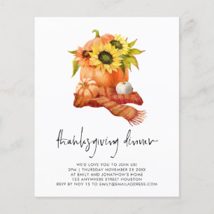 PAPER Pumpkin Sunflowers Thanksgiving Dinner