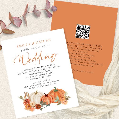 PAPER Pumpkins Fall Florals QR Wedding Invite