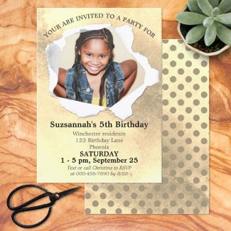 Paper Punch Shape Custom Photo Watercolor Template