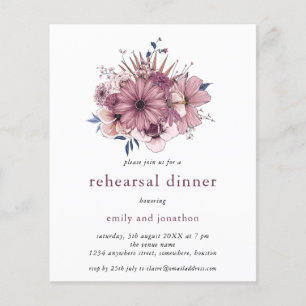 PAPER   Purple Florals Rehearsal Dinner Invitation