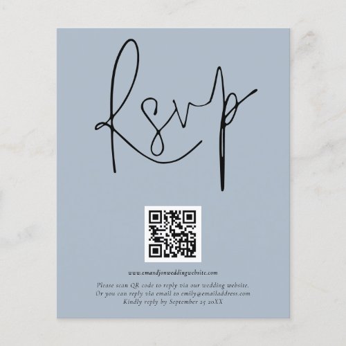 PAPER  QR Code Script Wedding Dusty Blue RSVP