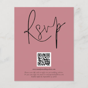 PAPER QR Code Script Wedding Dusty Rose RSVP