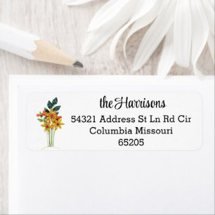 Paper Quilled Autumn White Return Address Label