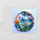 Paper Quilled Craft Flat Notecard (Front/Back)